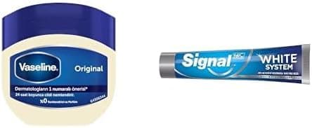 Vaseline Nemlendirici Jel Original 100 ml ve Signal White System Diş Macunu Original 2 Haftada Daha Beyaz Dişler 75 ml
