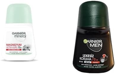 Garnier Mineral Magnezyum Ultra Kuru Roll-On Deodorant + Garnier Men Lekesiz Koruma Roll-On Deodorant