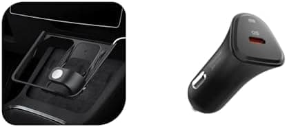 Spigen Tesla Model Y (2024-2023) & Model 3 (2023) Orta Konsol Kablosuz Şarj Bölmesi Düzenleyici Spigen 30W USB-C Araç içi Hızlı Şarj Aleti