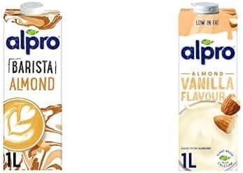 Alpro Profesyonel Badem Bitki Bazlı İçecek 1 L ve Alpro Badem Vanilya Bitki Bazlı İçecek 1L