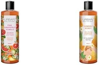 Urban Care Pink Grapefruit & Pamelo Canlandırıcı ve Nemlendirici Duş Jeli, 500 ml ve URBAN Care Turmeric Honey Cilt Tonu Eşitleyici ve Aydınlatıcı Duş Jeli 500 ml- Vegan