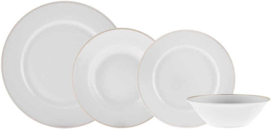Karaca Elegance Bone Rebeca 24 Parça 6 Kişilik Yemek Takımı Gold