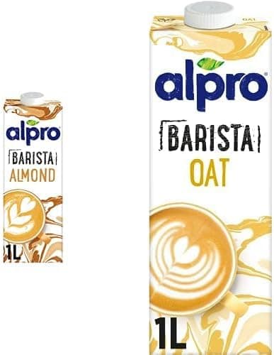 Alpro Profesyonel Badem Bitki Bazlı İçecek 1 L ve Alpro Barista Yulaf Bitkisel İçeceği, 1L