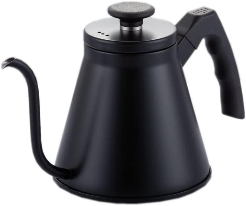 Epinox Barista Kahve Gooseneck Kettle - Çelik Kahve Demleme Dripper Kettle - İndüksiyonlu - Paslanmaz Çelik - Siyah, Slim - 1200 ml