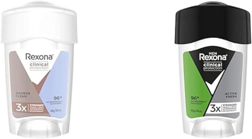 Rexona Clinical Protection Kadın Stick Deodorant Shower Clean 45 ml & Rexona Men Clinical Protection Stick Deodorant Active Fresh 45 ml