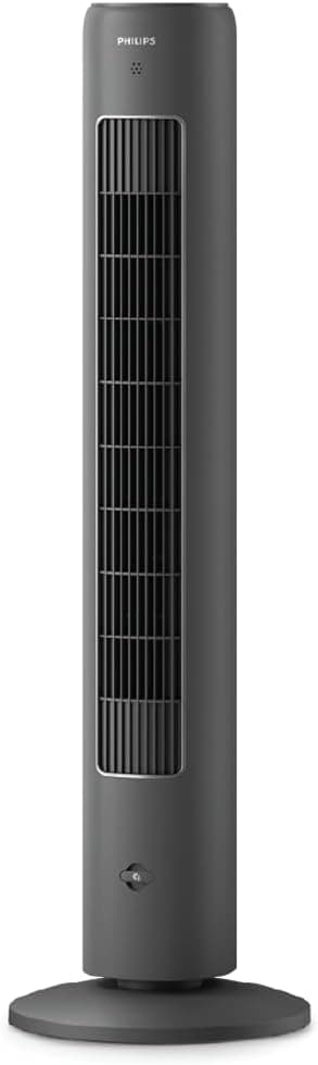 Philips 5000 Serisi Kule Tipi Fan, 105 cm ince tasarım, Uzaktan kumanda, Zamanlayıcı, 3 Hız, 3 Mod, 40W, Güçlü ve Sessiz Hava Akışı, Aromaterapi İçin Uygun, Koyu Gri (CX5535/11)