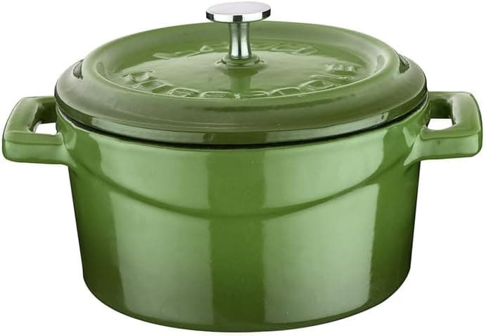 Lava Metal Döküm Mini Tencere, 10 cm, 0.35 L Hacim, Yeşil