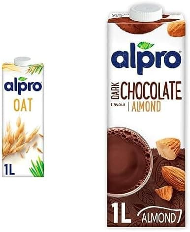 Alpro Yulaf Bitki Bazlı İçecek 1 L ve Alpro Badem Bitter Çikolata İçeceği 1L