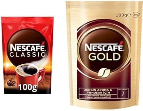 NESCAFÉ Classic ve Gold Çözünebilir Kahve Paketi (2x100g)