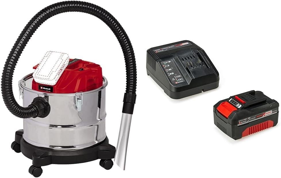 Einhell TE-AV 18/15 Li C - Solo, Akülü Kül Süpürgesi ve Einhell 18V 4,0 Ah PXC Starter Kit (Başlangıç Seti)