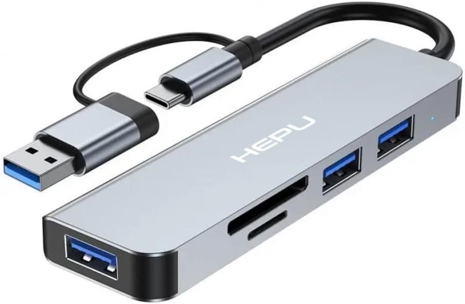 Hepu USB-C Hub 5 in 1 Alüminyum Type C Hub Multiport Adaptör