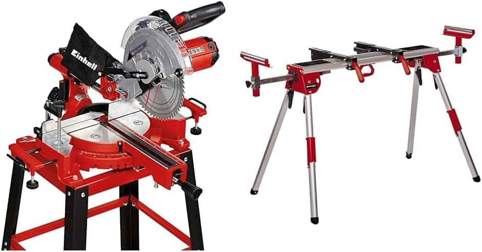 Einhell TC-SM 2531/2 U, Pistonlu Gönye Testere + Einhell MSS 1610, Gönye Kesme Standı
