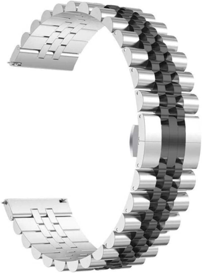 CONSTRAIN - Xiaomi ile uyumlu Mi Watch Color Kordon 22mm Metal Kordon 36 Gümüş-siyah