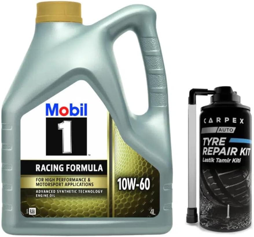 Mobil 1 10W60 Motor Yağı 4 L + 00120 Carpex Lastik Tamir Kiti