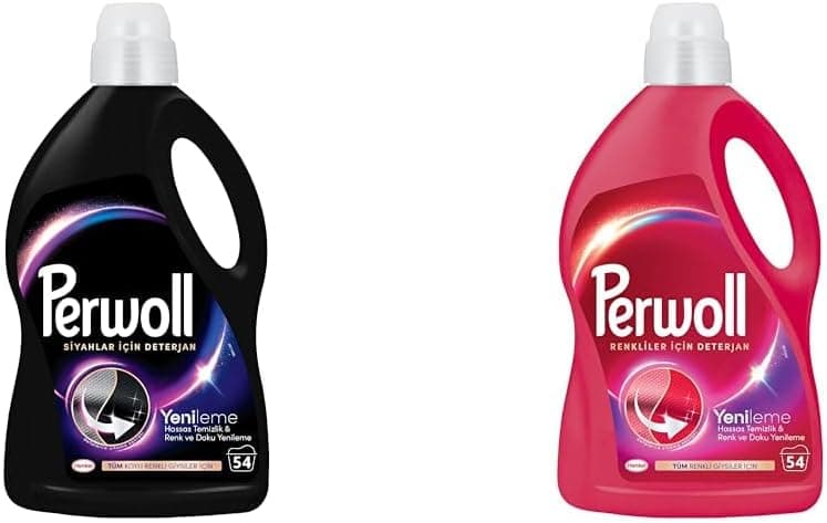 Perwoll Sıvı Çamaşır Deterjanı Siyahlar 3 lt + Hassas Sıvı Çamaşır Deterjanı Renkli 3 lt