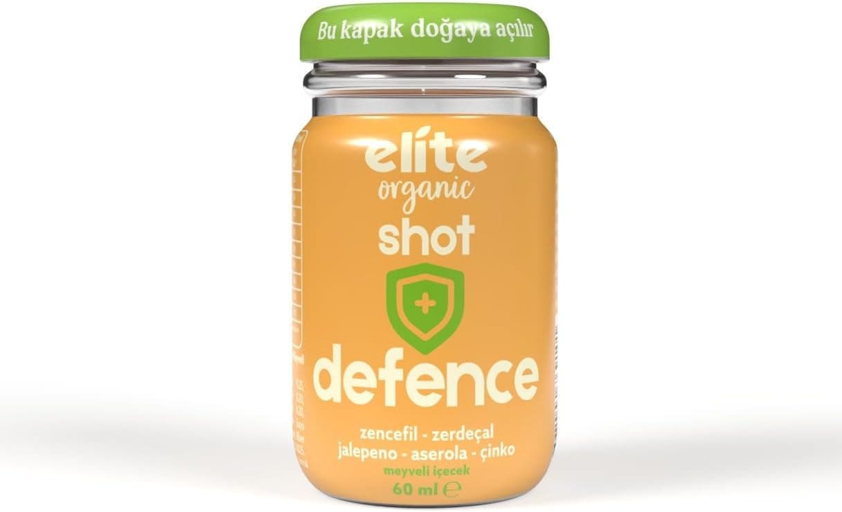 Elite Naturel Shot Defence, Zerdeçal ve Zencefil Baharatlı Meyveli İçecek, 60 ml
