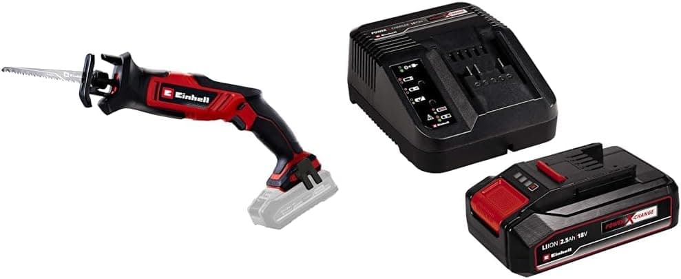 Einhell TE-AP 18/13 Li - Solo Akülü Kılıç Testere + 18V 2,5 Ah PXC Starter Kit, Akü ve Şarj Cihazı