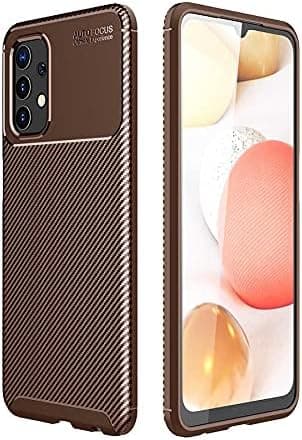 Spia Samsung Galaxy A32 4G ile uyumlu Kılıf Kahverengi Karbon Silikon Orijinal Esnek İnce Geliştirilmiş Dayanıklı Darbe Karşıtı Koruyucu Yeni Nesil Tasarım (Samsung Galaxy A32 4G, Kahverengi)