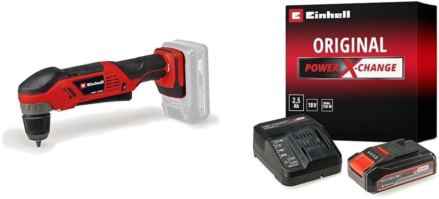 Einhell TE-AD 18 Li - Solo, Akülü Dik Açılı Vidalama ve Einhell 18V 2,5 Ah PXC Starter Kit (Başlangıç Seti)