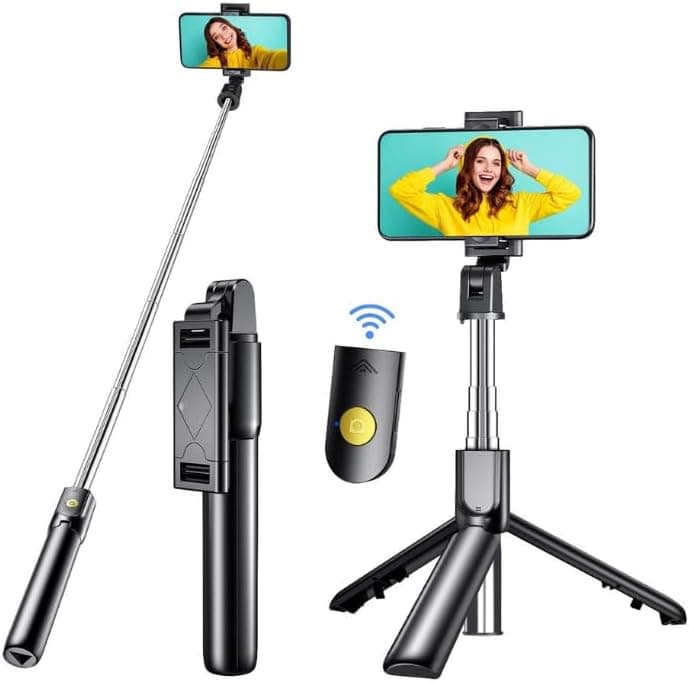 Infomax® Bluetooth Uzaktan Kumandalı Tripodlu Selfie Çubuğu – Paslanmaz Çelik Gövde, 70 cm Uzayabilir, iOS & Android Uyumlu, Kablosuz Uzaktan Deklanşörlü Telefon Tripodu