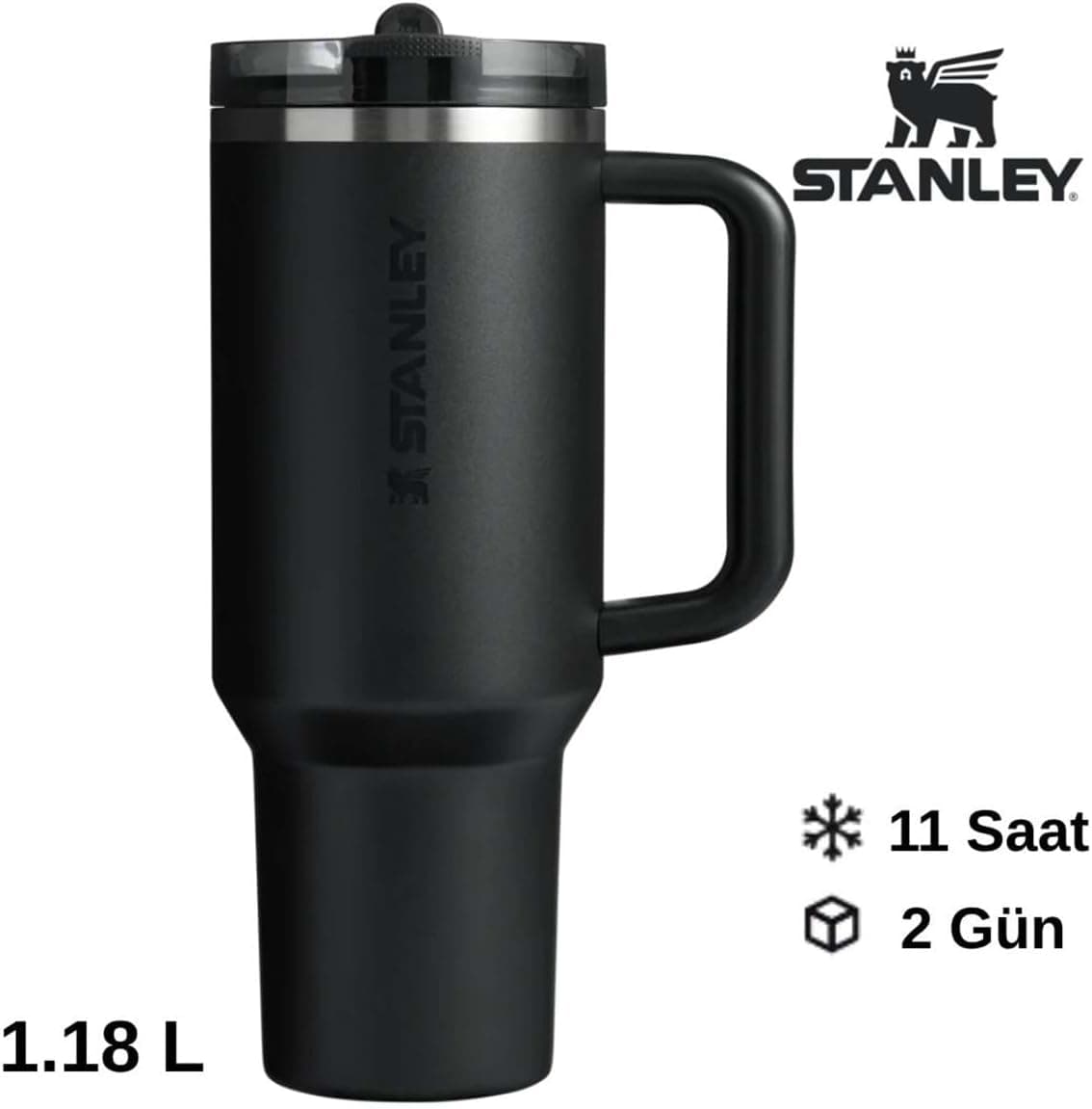 Stanley The Quencher ProTour Flip Straw Tumbler 1.18L Pipetli Termos 10-21126-0121 Siyah