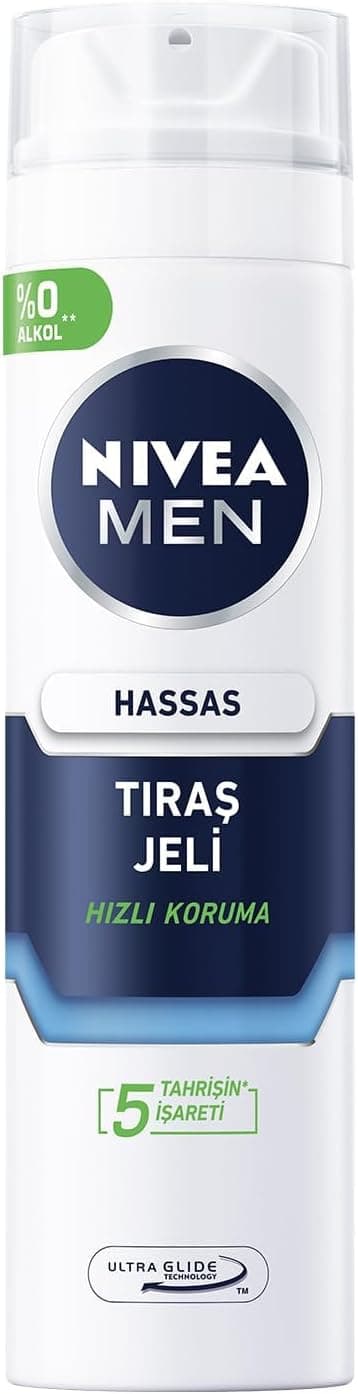 NIVEA MEN Erkek Hassas Tıraş Jeli 200 ml+ NIVEA MEN Erkek Sprey Deodorant Deodorant Black&White Invisible Fresh 150 ml