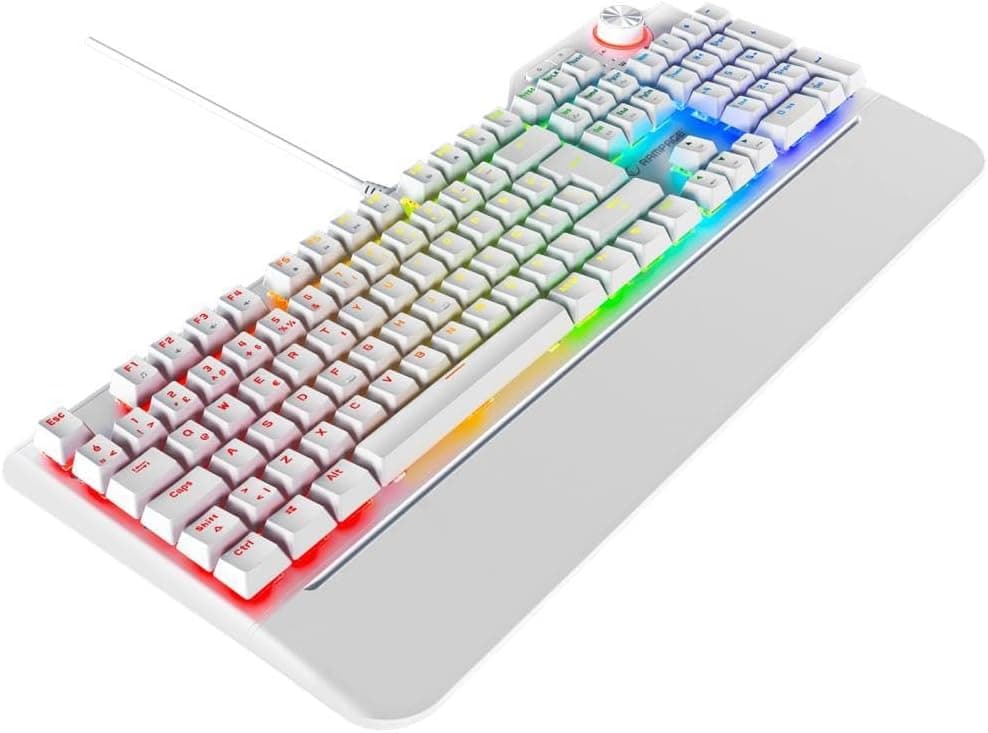 Rampage Hydra R6 Beyaz RED Switch RM-K19 Beyaz Kulaklık Makrolu RGB Mouse + Mousepad 4lü OYUNCU SETİ
