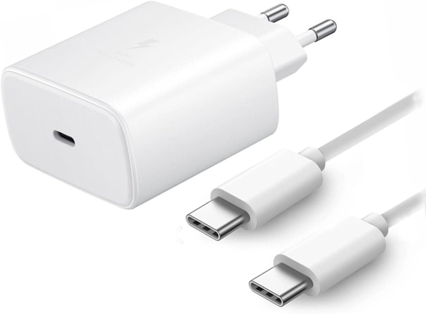 25W 3000A Hızlı Şarj Seti - Type-C Adaptör ve Type-C to Type-C Kablo, Akıllı Telefonlar, Tabletler ve USB-C Cihazlar İçin Yüksek Hızlı Şarj Kiti