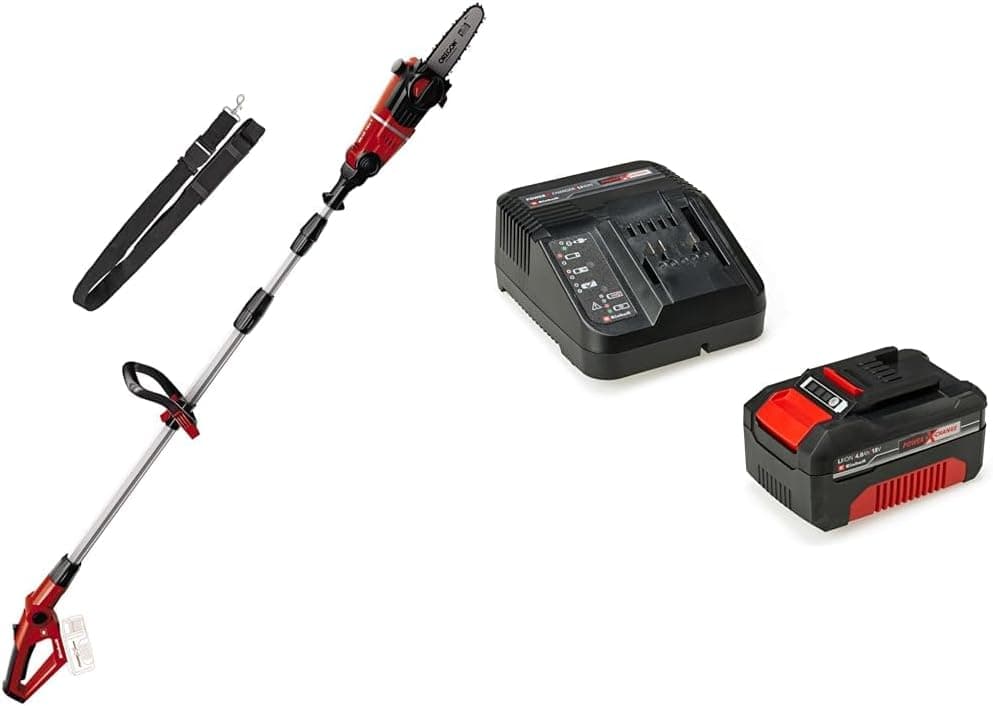 Einhell GE-LC 18 Li T - Solo, Akülü Yüksek Dal Budama ve Einhell 18V 4,0 Ah PXC Starter Kit (Başlangıç Seti)