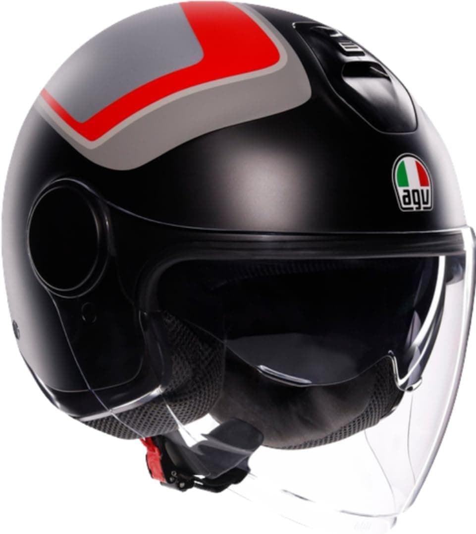 AGV Eteres Motosiklet Kaskı Açık Kask Scaglieri Matt Grey Red M
