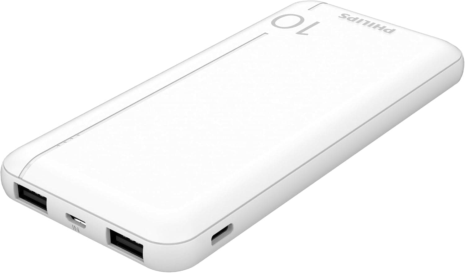 Philips DLP1812PW 10.000 mAh Powerbank 2xUSB-A 2.1A, USB-C Çıkış, PD- Beyaz