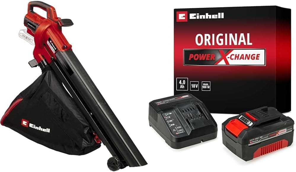 Einhell VENTURRO 18/210 - Solo, Akülü Yaprak Toplama ve Üfleme + Einhell 18V 4,0 Ah PXC Starter Kit, Akü & Şarj Cihazı