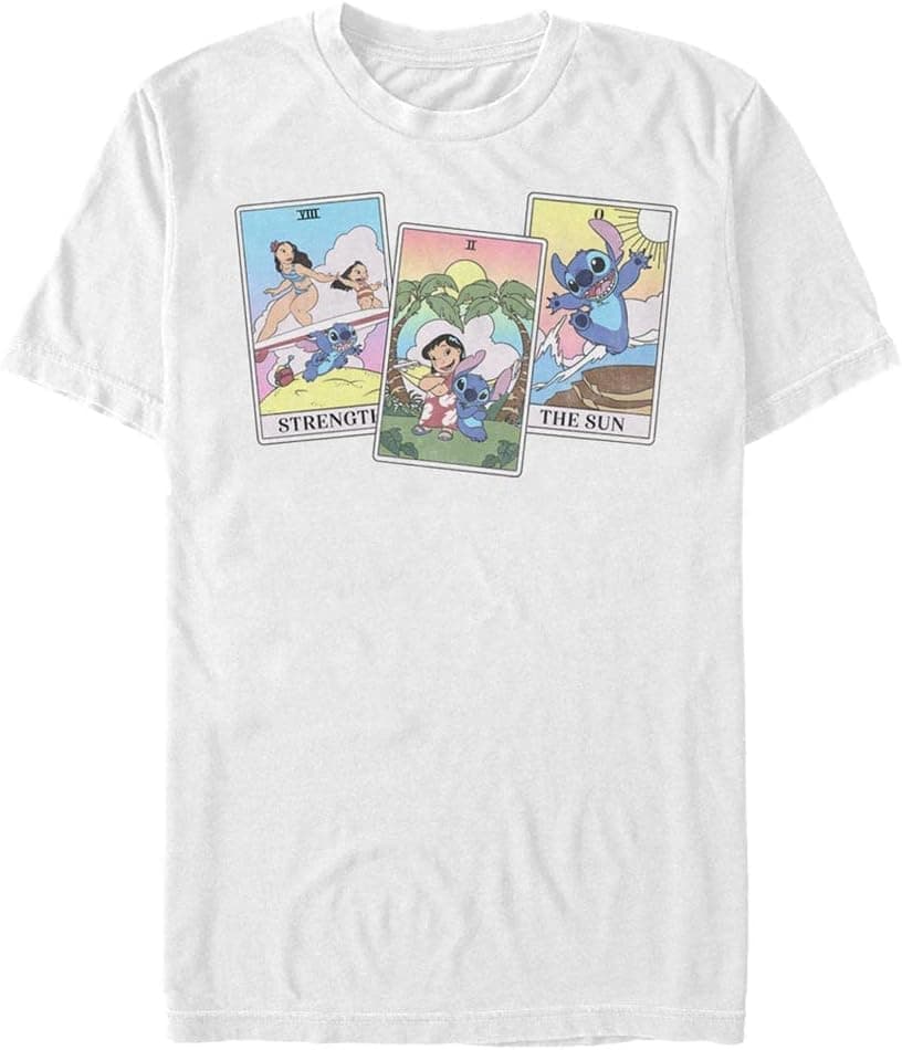 Disney Lilo & Stitch - LILO STITCH TAROT Crew neck T-Shirt T-Shirt Unisex Yetişkin