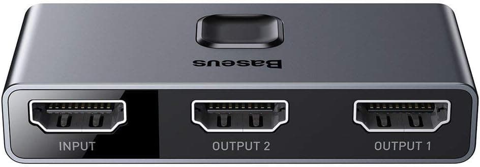 Baseus Matrix 2 in 1 Çok Fonksiyonlu Bilgisayar/Telefon HDMI Hub Adaptörü, Koyu Gri, HDMI Giriş Çıkış 4K & ARC, 4K 60 Hz Destekli, Seyahat Boy