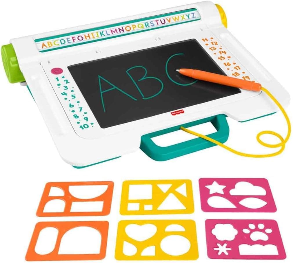 Fisher-Price Çizim Yapmayı Öğreniyorum çizim tableti, 3 yaş ve üzeri çocuklara yazmayı ve çizim yapmayı öğreterek yaratıcı oyunlara ilham veren, LCD ekranlı taşınabilir, JDL70