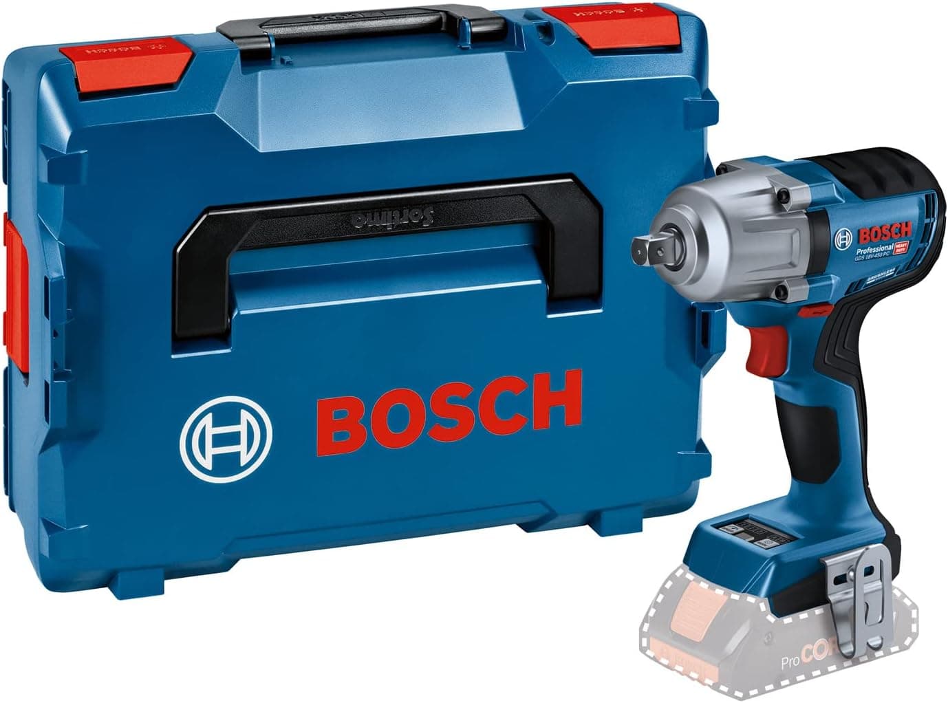 Bosch Professional GDS 18V-450 PC Akülü Darbeli Somun Sıkma (18 Volt, SOLO, L-Boxx Çanta, 450 Nm maks. tork, 1/2" kare uç girişi)