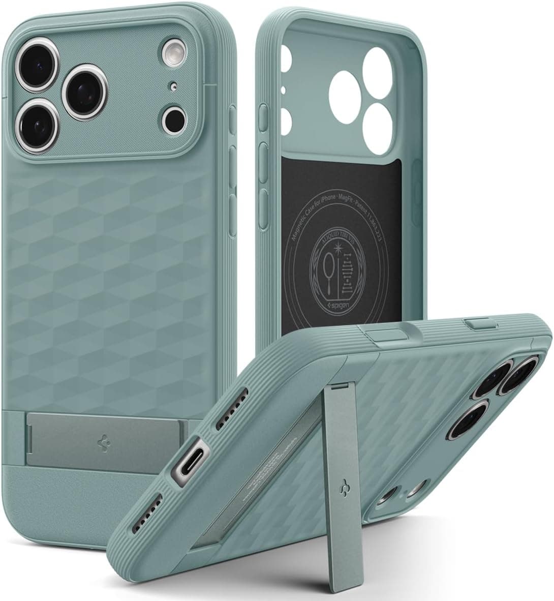 Spigen iPhone 18 Pro Max / 17 Pro Max ile Uyumlu MagSafe Kılıf Parallax S Mag Fit Sage Green - ACS09912