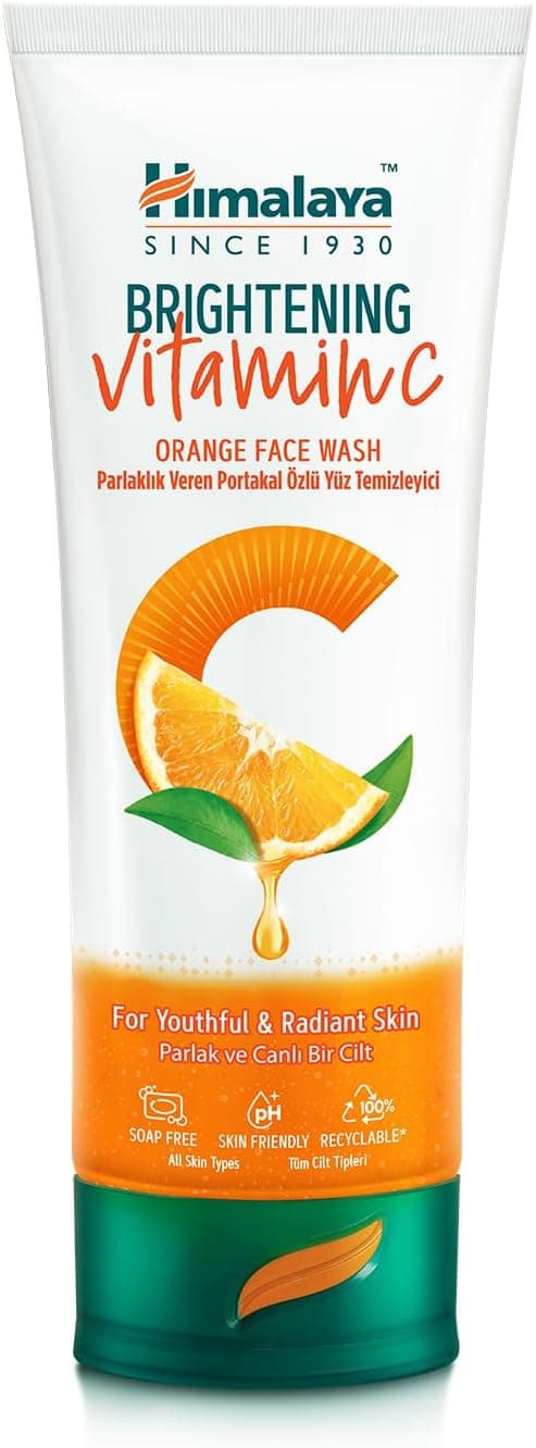 Himalaya Vitamin C Parlaklık Veren Yüz Temizleyici 100 ml | Portakal Özlü | Tüm Ciltler | Paraben/SLS/SLES İçermez