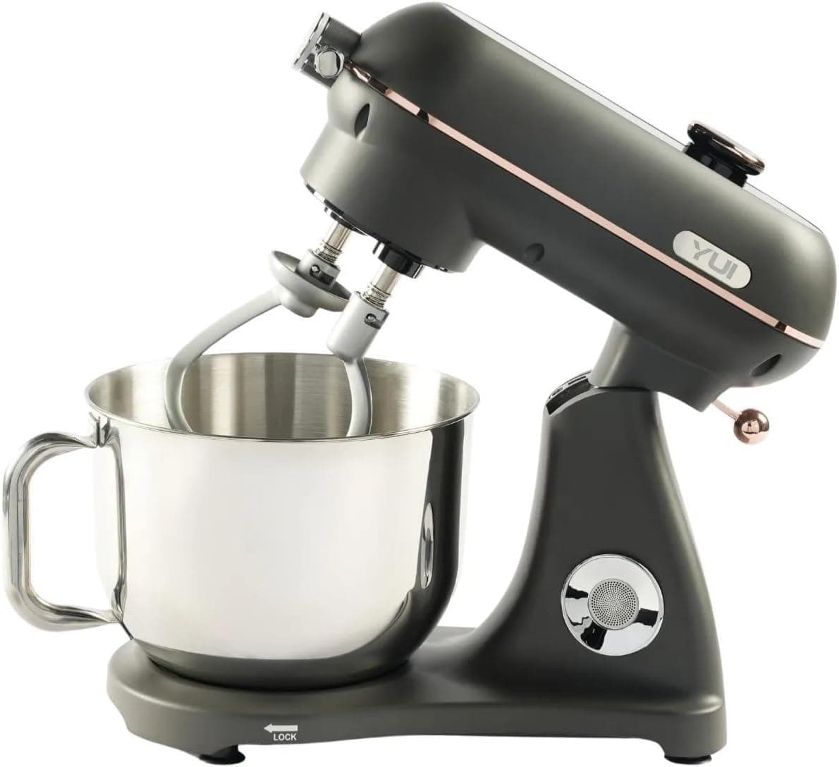 M122 Plus Easy Chef Dc Motor Stand Mikser Çift Başlıklı Hoparlör Özellikli Gri - Gold
