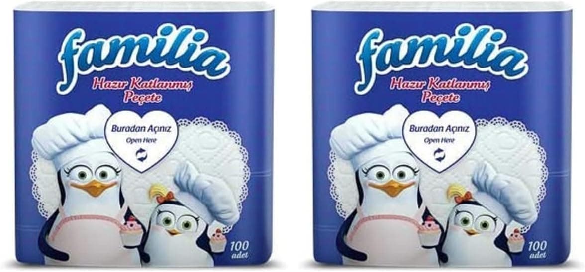 Familia Hazır Katlanmış Tek Katlı Peçete Tek Katlı 100 Adet 2li paket
