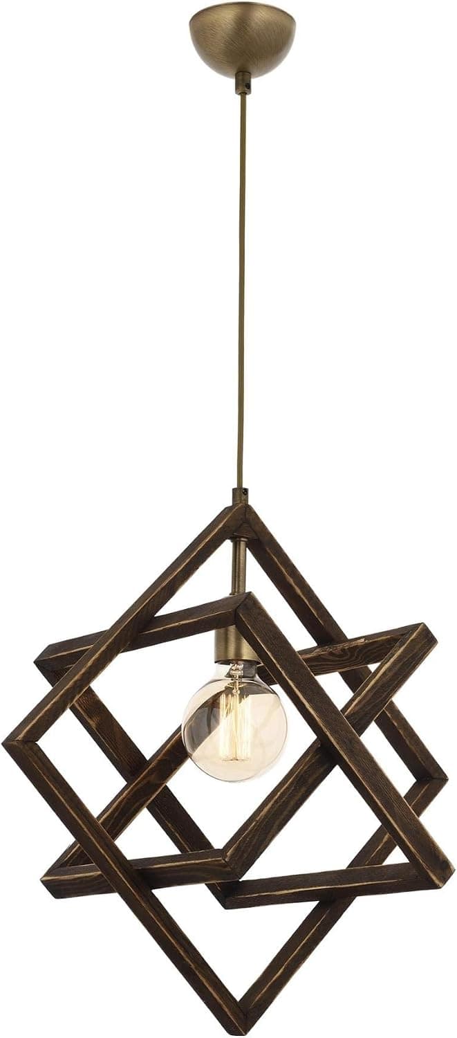 Avonni AV-60160-1E Eskitme Kaplama Modern Avize, E27, Ahşap, Metal, 30 Cm