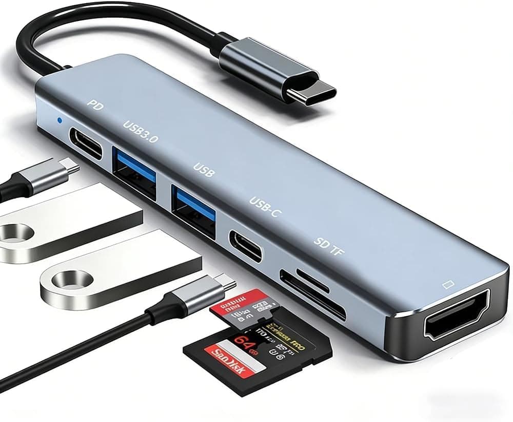 Daytona CH-13C Macbook Uyumlu Type-C To 2* USB 3.0 Sd Tf 4K Hd 1080P HDMI Pd Kart Okuyucu Çevirici Hub Adaptör