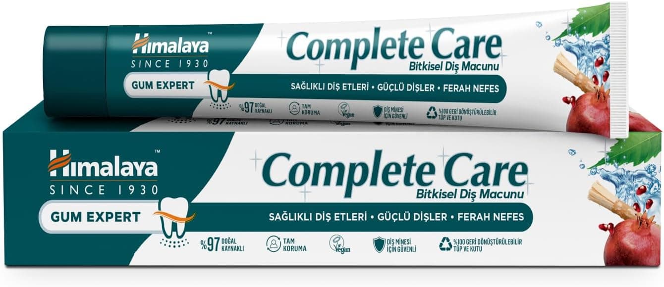 Himalaya Since 1930 Komple Bakım Bitkisel Diş Macunu, Florürlü, Parabensiz, Vejeteryan, Güçlü Dişler, 75 ml
