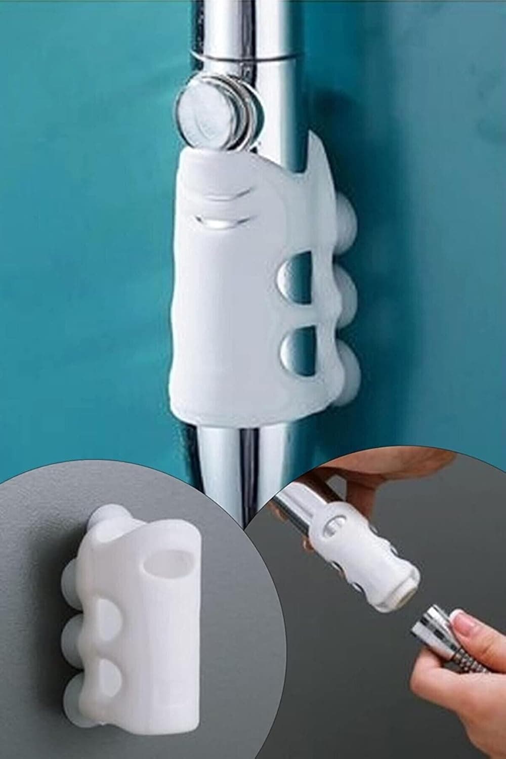 7 Vantuzlu Su Geçirmeyen Dayanıklı Kancalı Banyo Duş Başlığı Askı Tutucu Silikon Güçlü Vantuz Vakum Aparatı