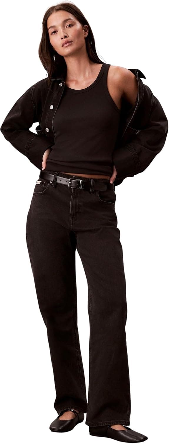 Calvin Klein Straight Jean Yüksek Bel Denim Pantolon, LV047B909G