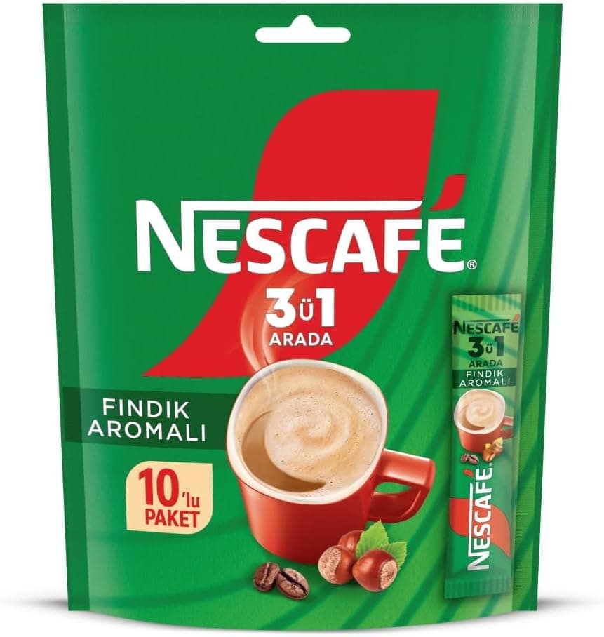 NESCAFÉ Fındık Aromalı Beyazlatıcılı Çözünebilir Kahve Karışımı, 10x17 g
