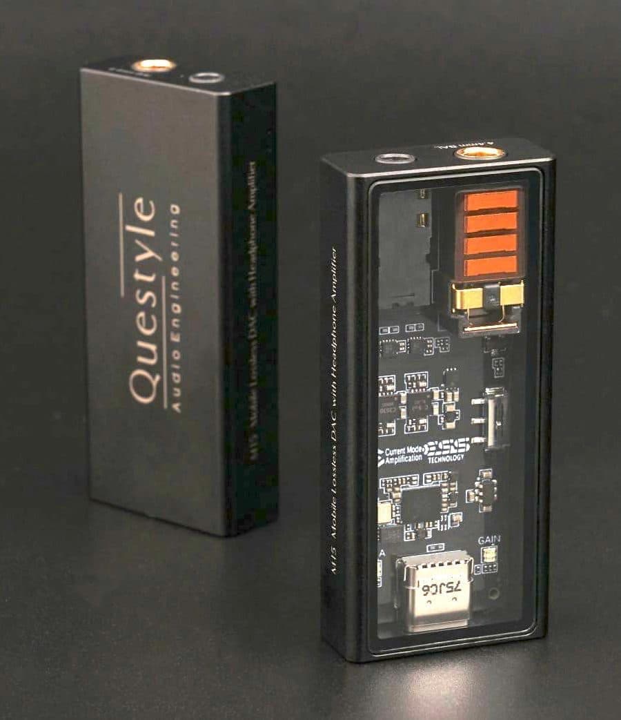 Questyle M15i Taşınabilir USB-C Hi-Fi DAC ve Kulaklık Amplifikatörü, 4.4 mm Balanced/3.5 mm Çıkış, PCM 32-bit/768 kHz, DSD512, iPhone, Android, PC ve Mac Uyumlu