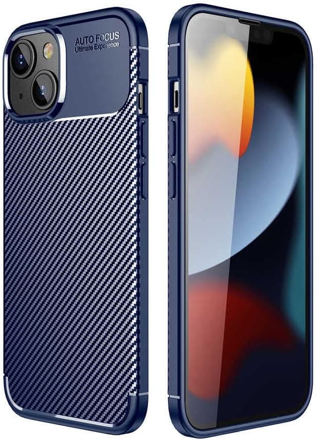 Spia Apple iPhone 14 Plus ile uyumlu Kılıf Lacivert Karbon Silikon Orijinal Esnek İnce Geliştirilmiş Dayanıklı Darbe Karşıtı Yeni Nesil Tasarım (Apple iPhone 14 Plus, Lacivert)