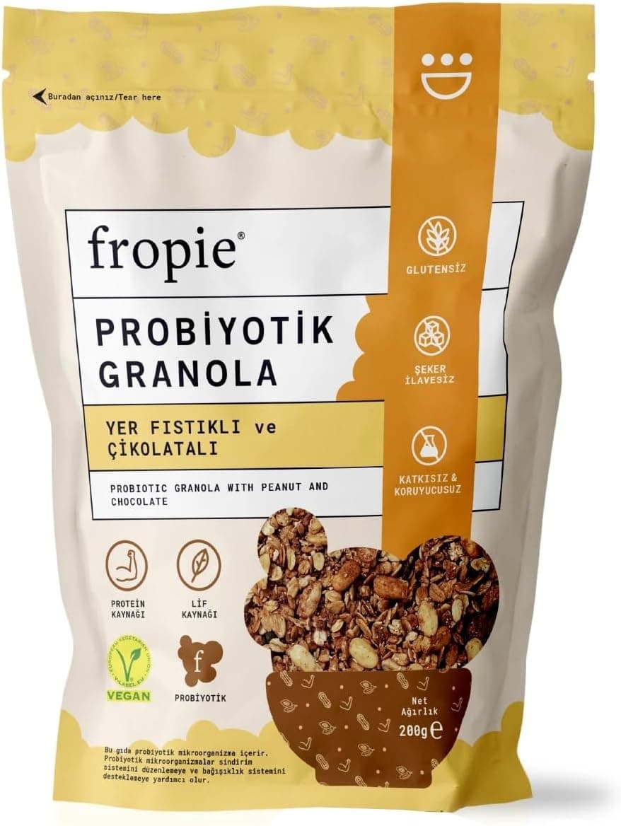 Fropie Probiyotik Granola - Yer Fıstığı & Çikolata 200 Gr 8682815018795