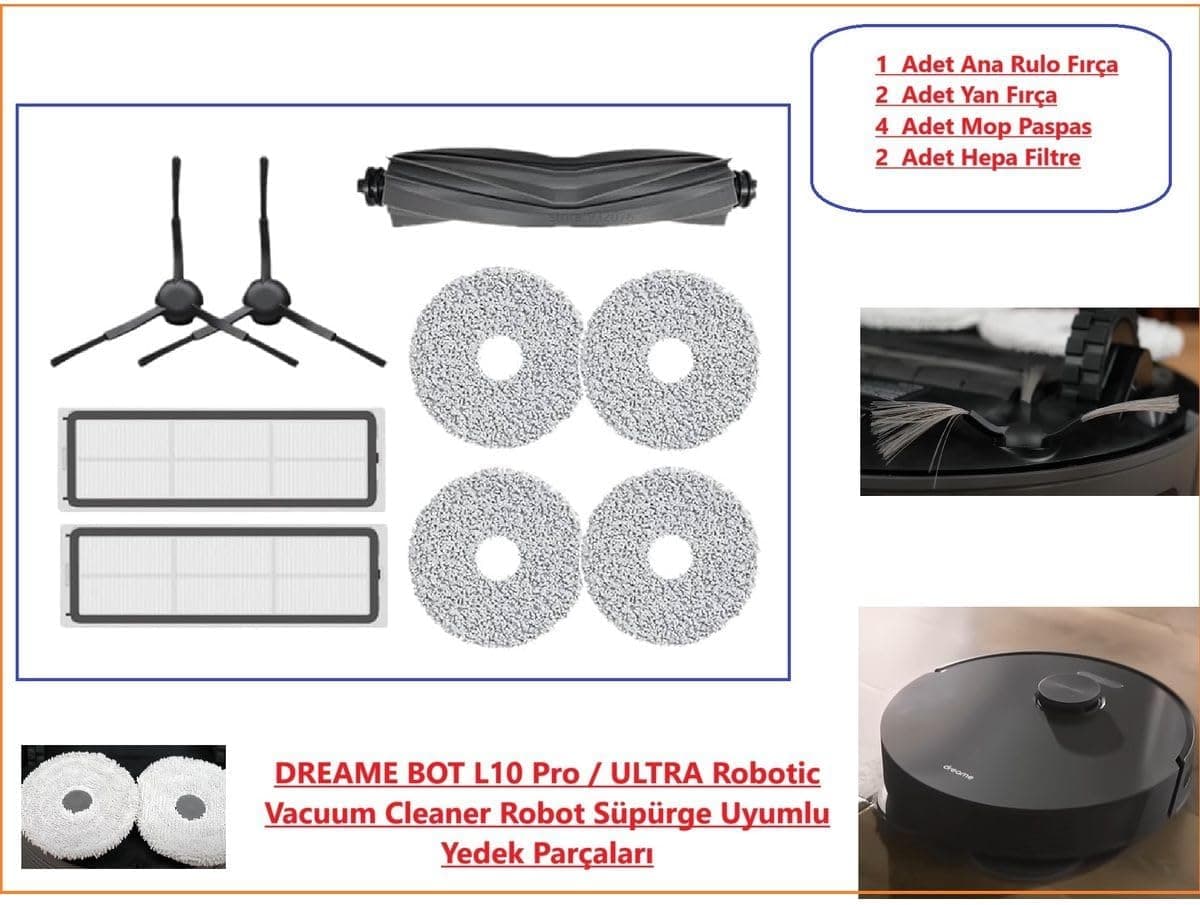 Dreame Bot L10S Ultra/Pro Robotic Vacuum Cleaner Yedek Parçaları
